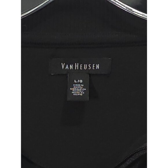 Van Heusen Men's Black Half-Zip Long Sleeve Pullover Sweatshirt L/G Size - Picture 4 of 15